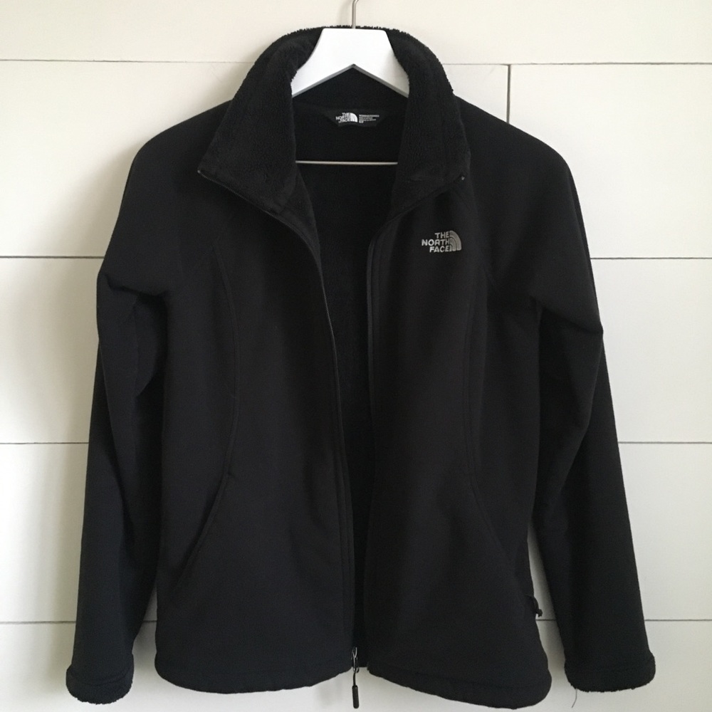 North Face small jacket fleece sherpa zip up black